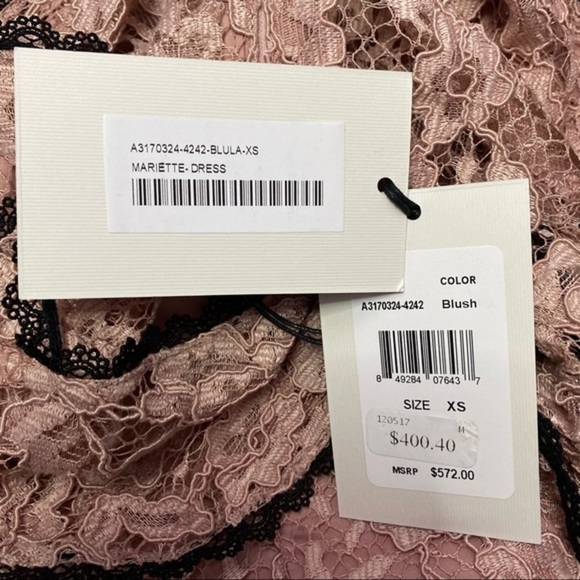 NWT Alexis Mariette Lace Ruffle Dress in Pink Women Size XS - Picture 9 of 10